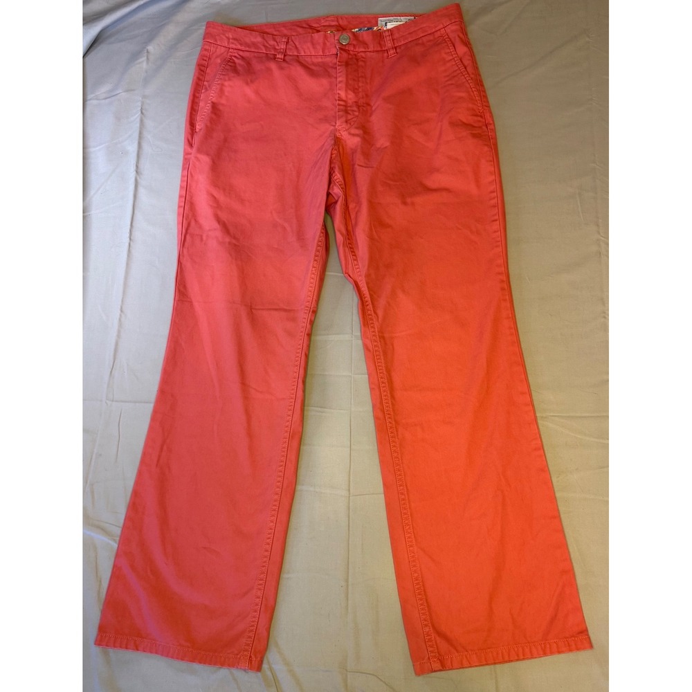 Bonobos Washed Chinos Mens 35/30‎ Coral Pink Straight Fit Cotton Preppy Coastal